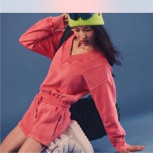 Free People FP Movement Intercept Romper in Hibiscus Pink XL